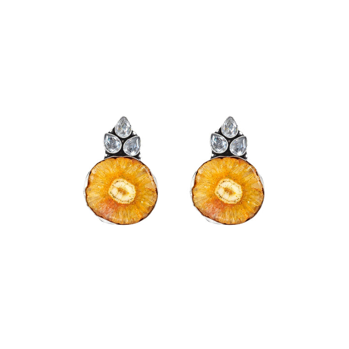 Teejh Harika Yellow Silver Oxidised Earring