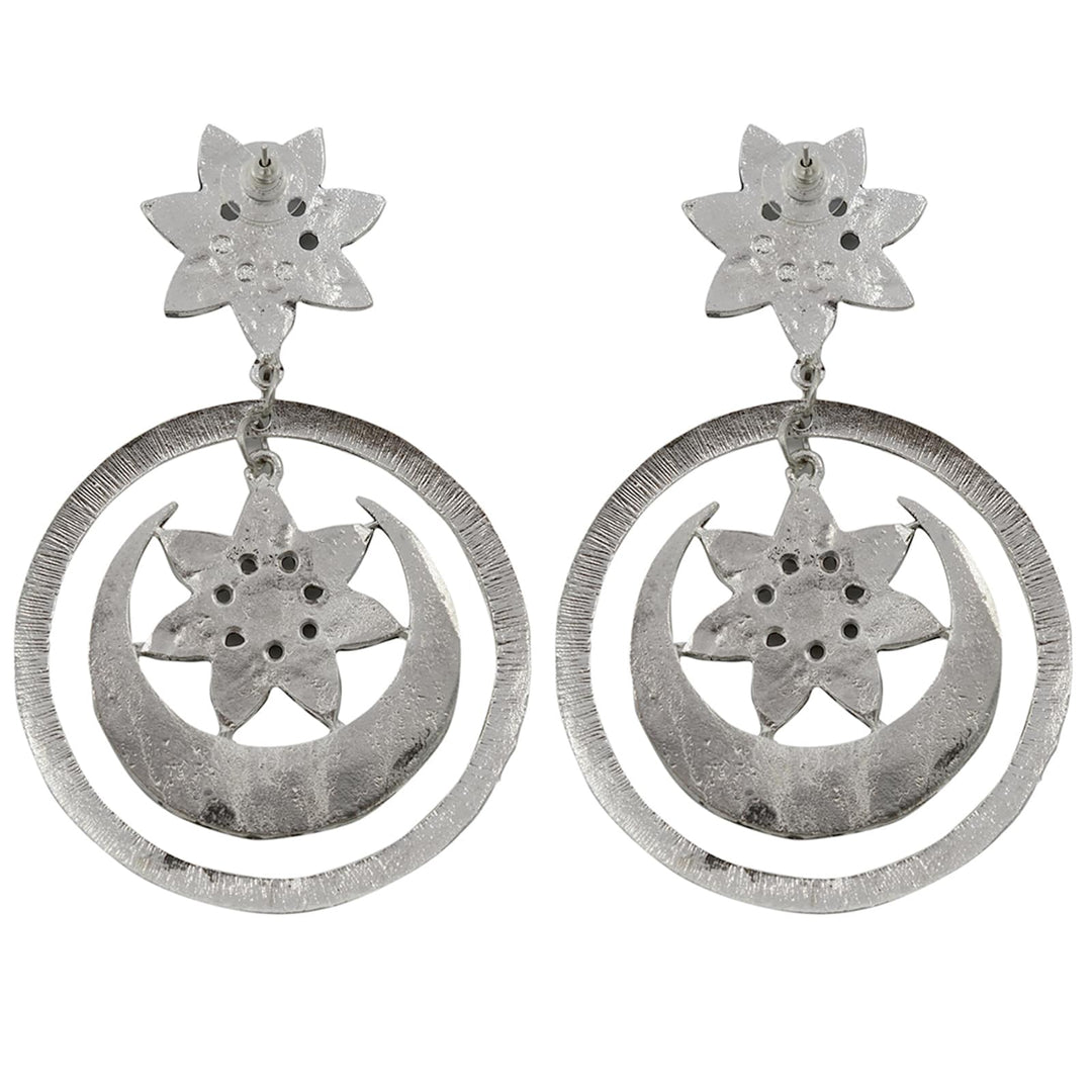 Samaya Silver Oxidized Mirror Earrings - Joker & Witch