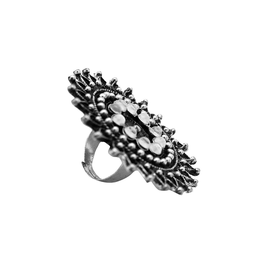 Lavanya Silver Oxidized Ring - Joker & Witch