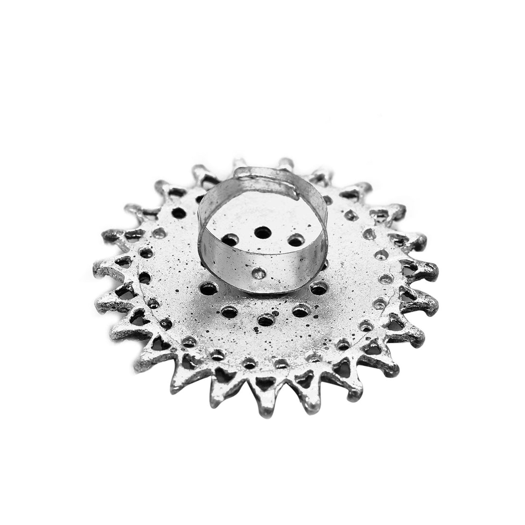 Lavanya Silver Oxidized Ring - Joker & Witch