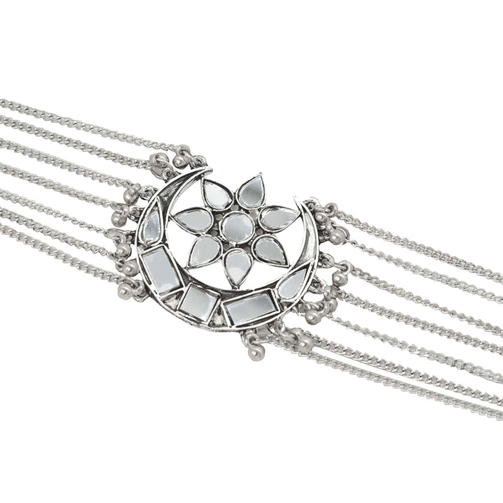 Palak Silver Oxidized Mirror Necklace - Joker & Witch