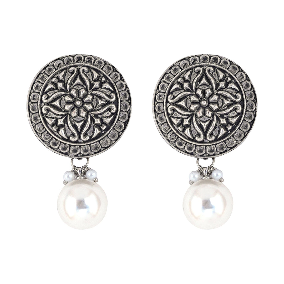 Teejh Shreenika Silver Oxidised Earrings