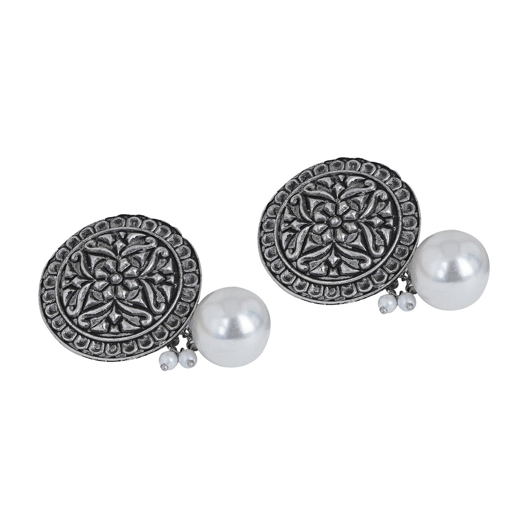 Teejh Shreenika Silver Oxidised Earrings