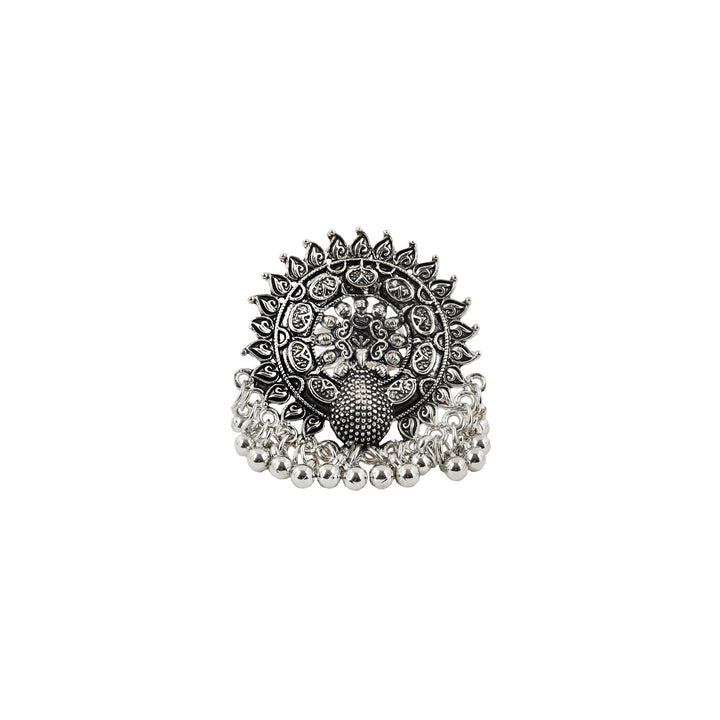 Teejh Cinthiya Silver Oxidised Ring