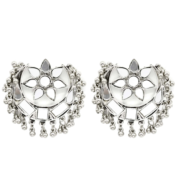 Akashi Silver Oxidized Mirror Earrings - Joker & Witch