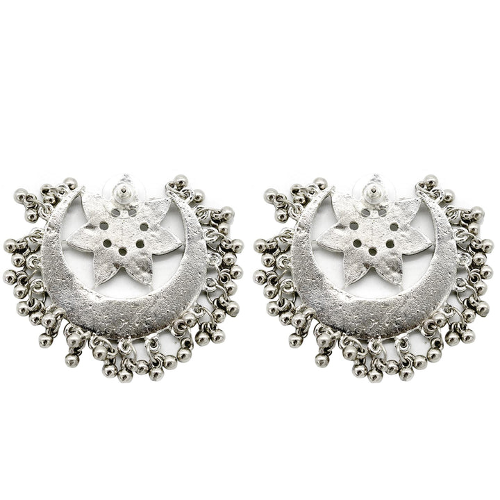 Akashi Silver Oxidized Mirror Earrings - Joker & Witch