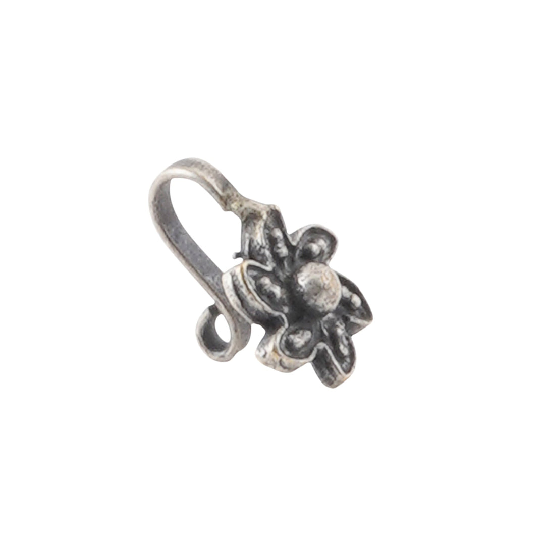 Teejh Vrita Silver Oxidised Nosepin