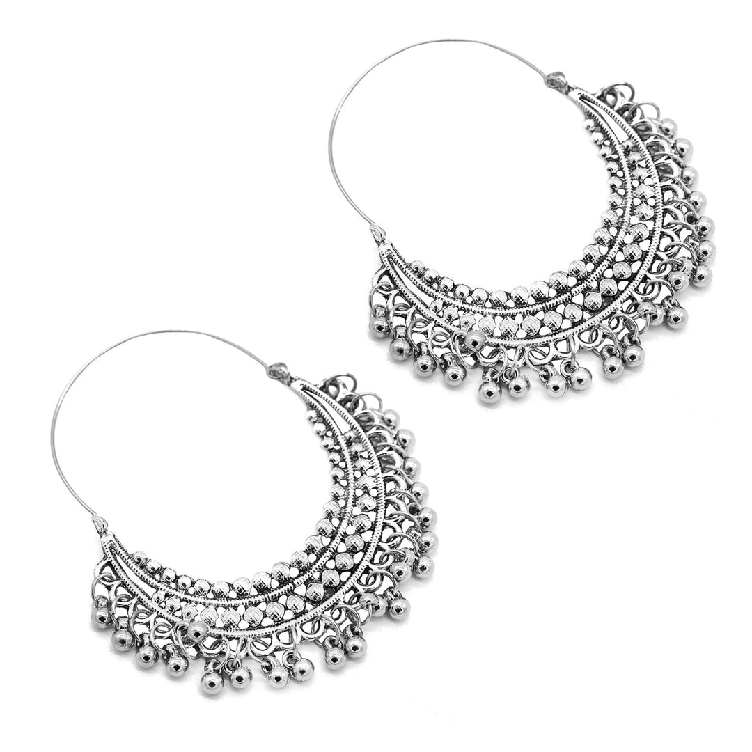 Aamod Silver Oxidized Earrings - Joker & Witch