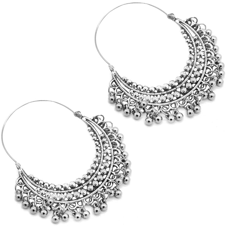 Aamod Silver Oxidized Earrings - Joker & Witch