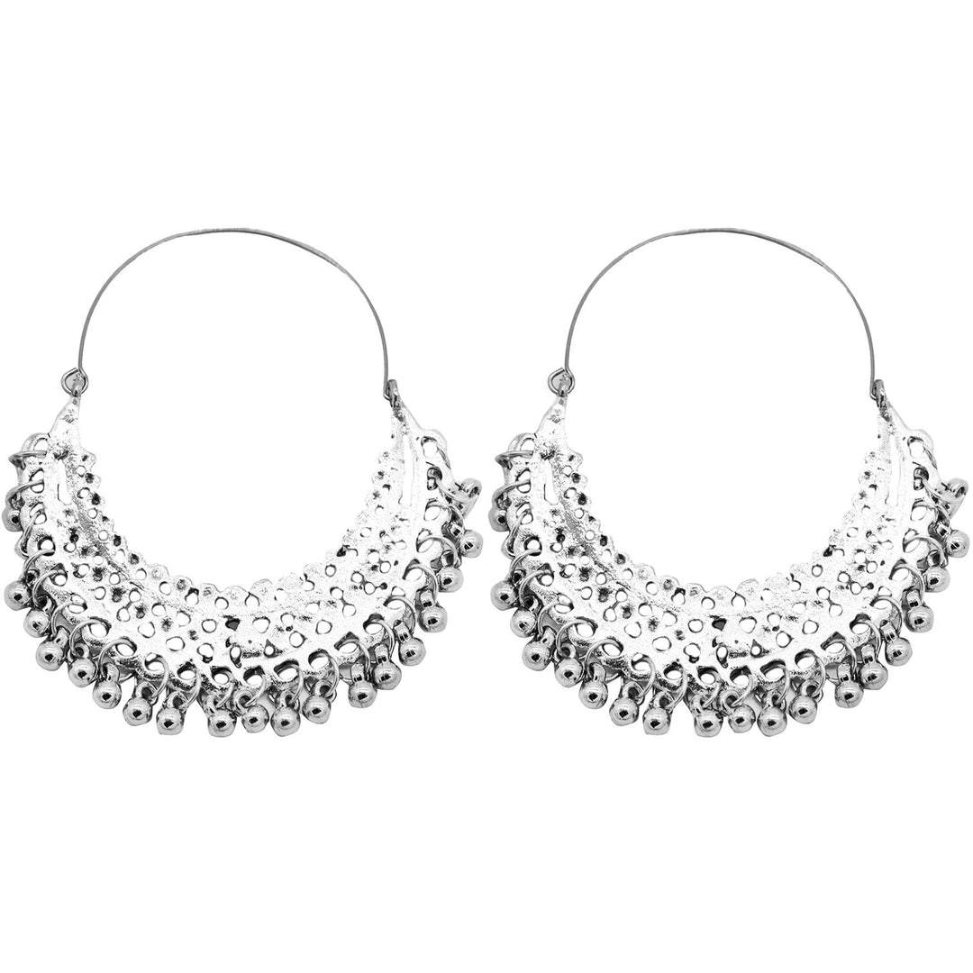 Aamod Silver Oxidized Earrings - Joker & Witch