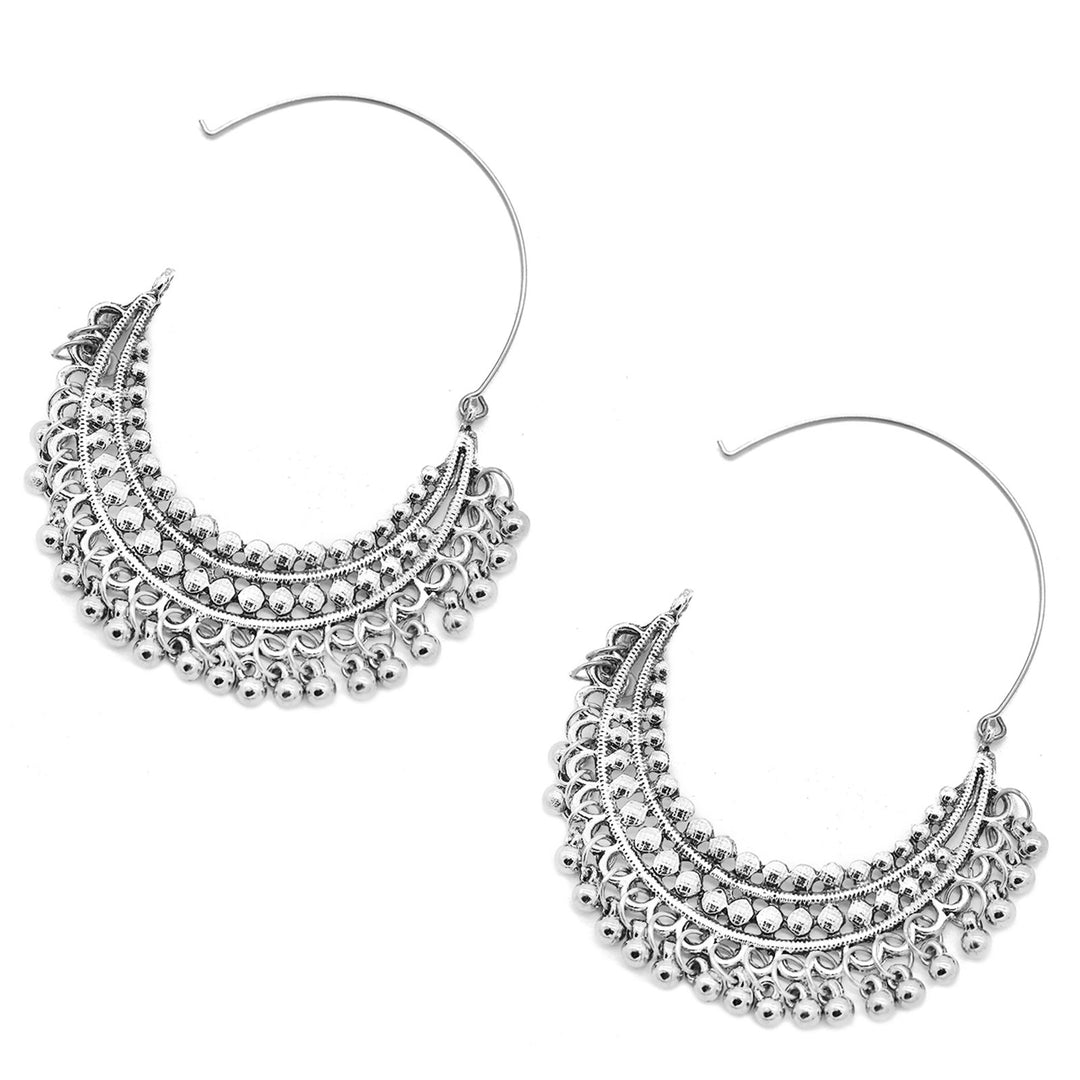 Aamod Silver Oxidized Earrings - Joker & Witch