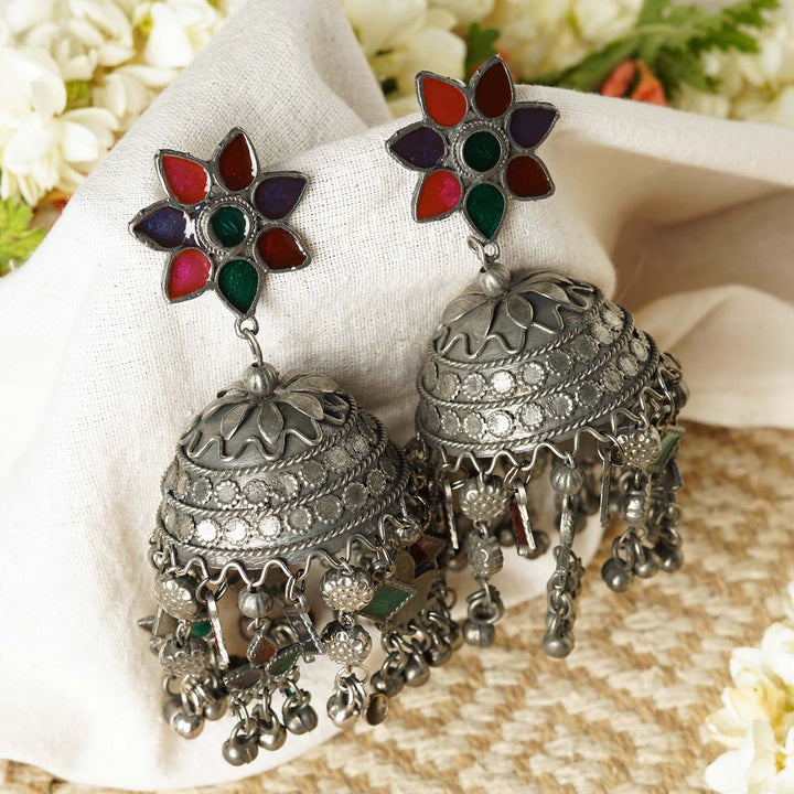 Teejh Shivani Silver Oxidised Earring
