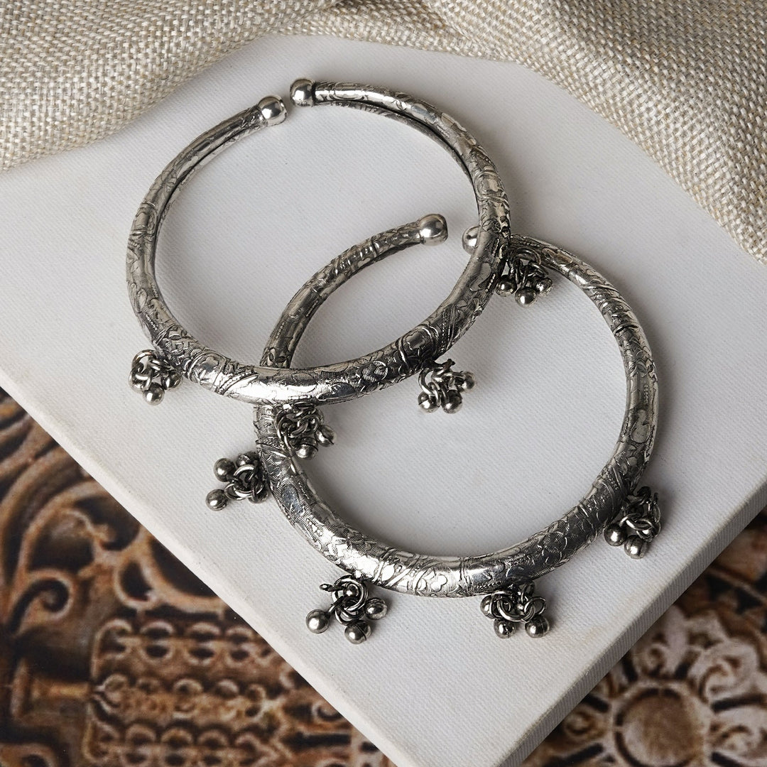 Teejh Bhanvi Silver Oxidised Anklet