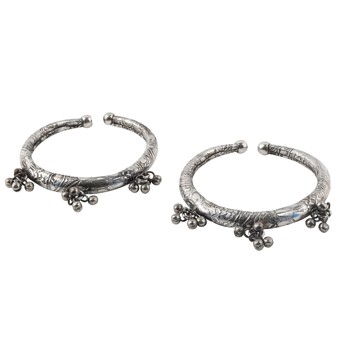 Teejh Bhanvi Silver Oxidised Anklet