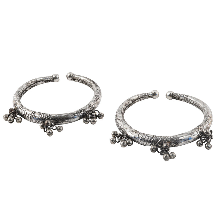 Teejh Bhanvi Silver Oxidised Anklet