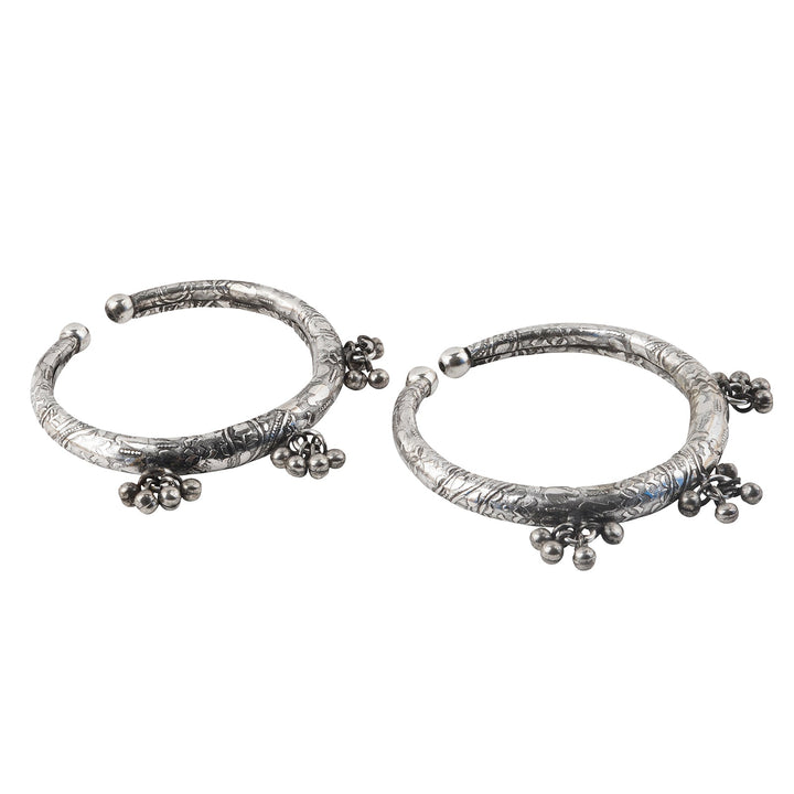 Teejh Bhanvi Silver Oxidised Anklet