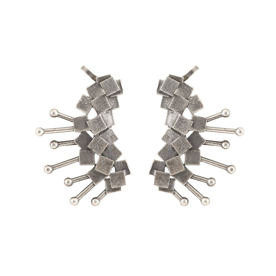 Teejh Aalaya Silver Oxidised Earcuff