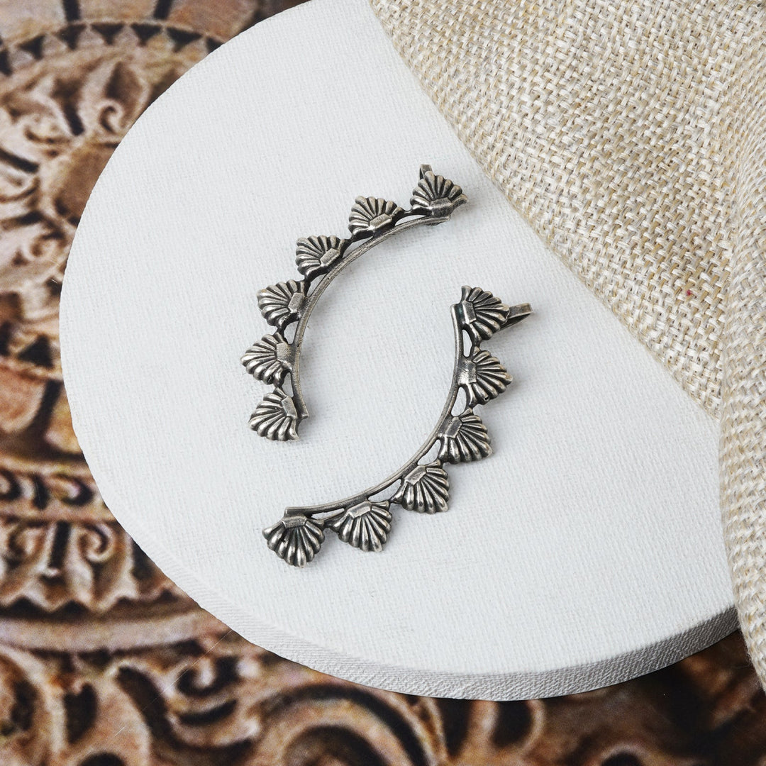 Teejh Prisha Silver Oxidised Earcuff