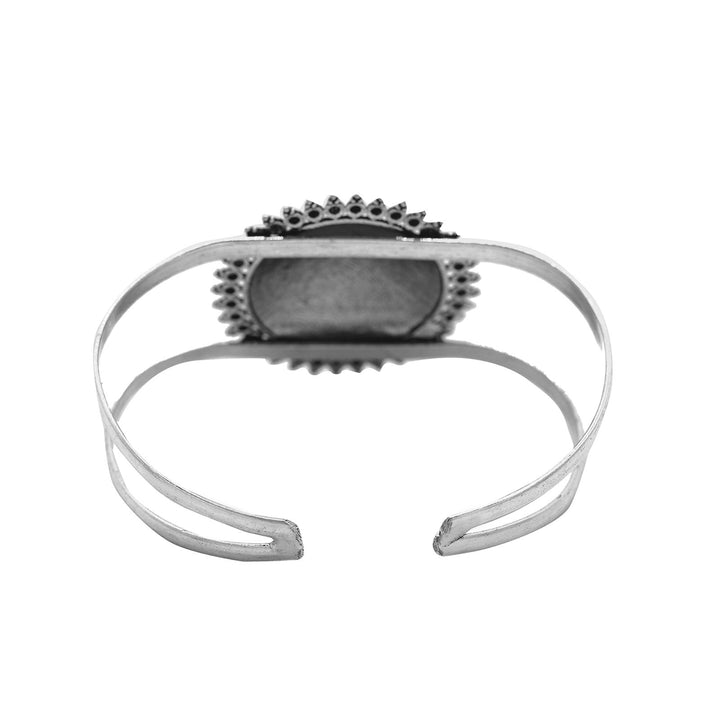 Kimaya Circular Silver Oxidized Cuff - Joker & Witch