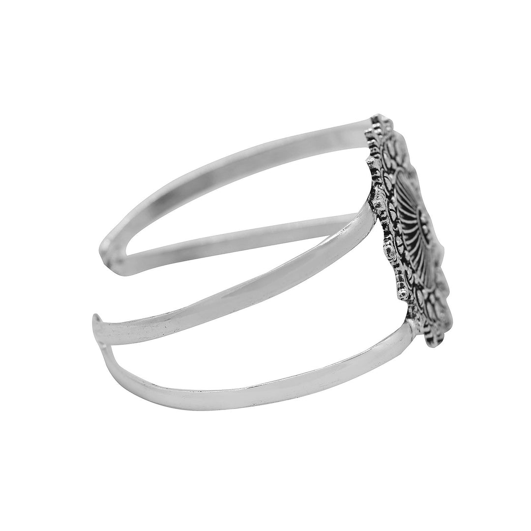 Kimaya Mandala Silver Oxidized Cuff - Joker & Witch