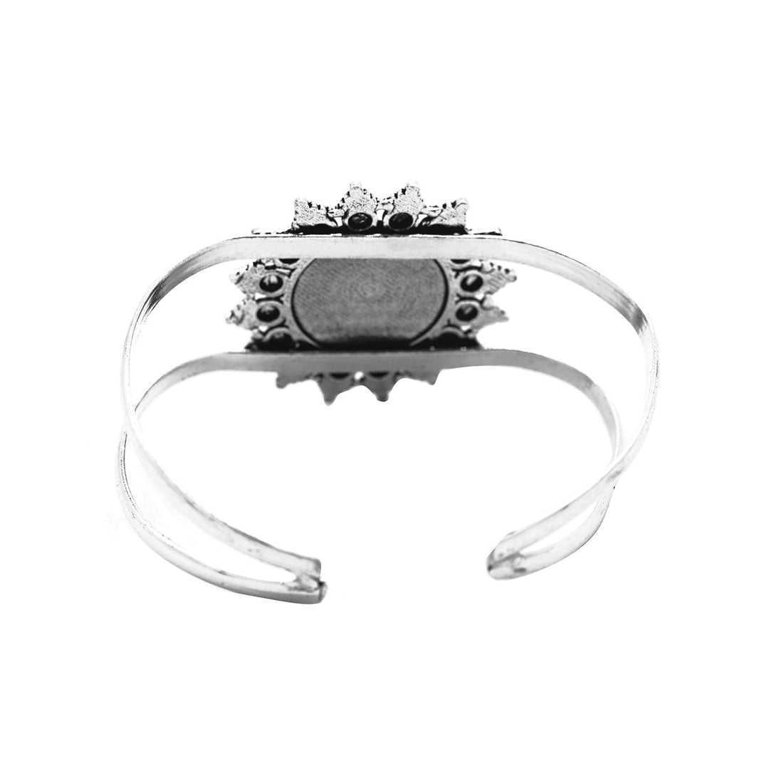 Kimaya Mandala Silver Oxidized Cuff - Joker & Witch