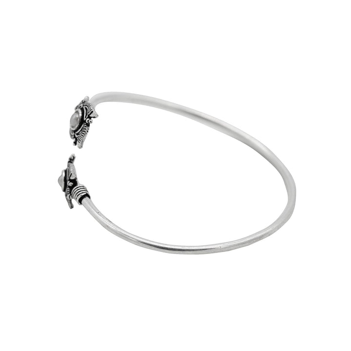 Aparna White Flower Silver Oxidized Bracelet - Joker & Witch