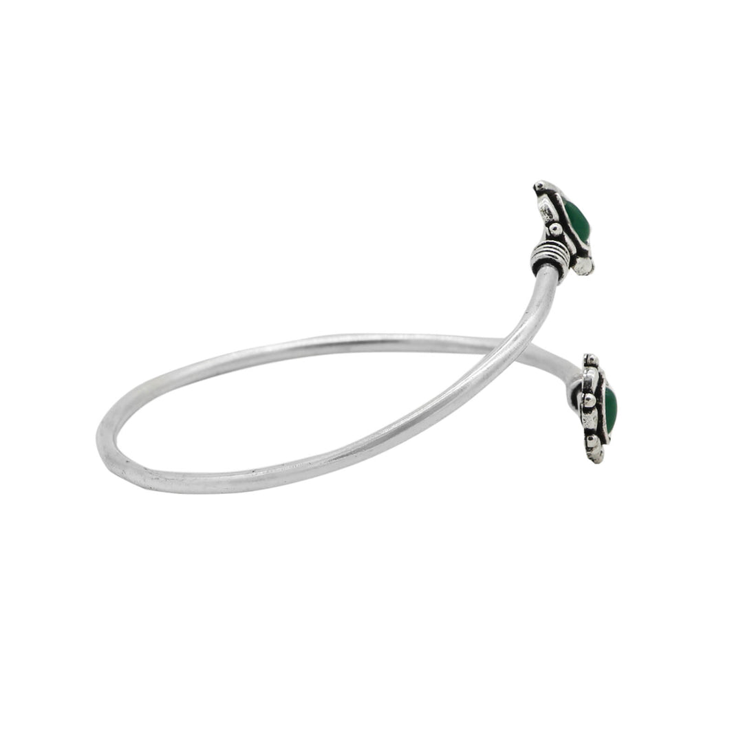 Aparna Green Leaf Silver Oxidized Bracelet - Joker & Witch