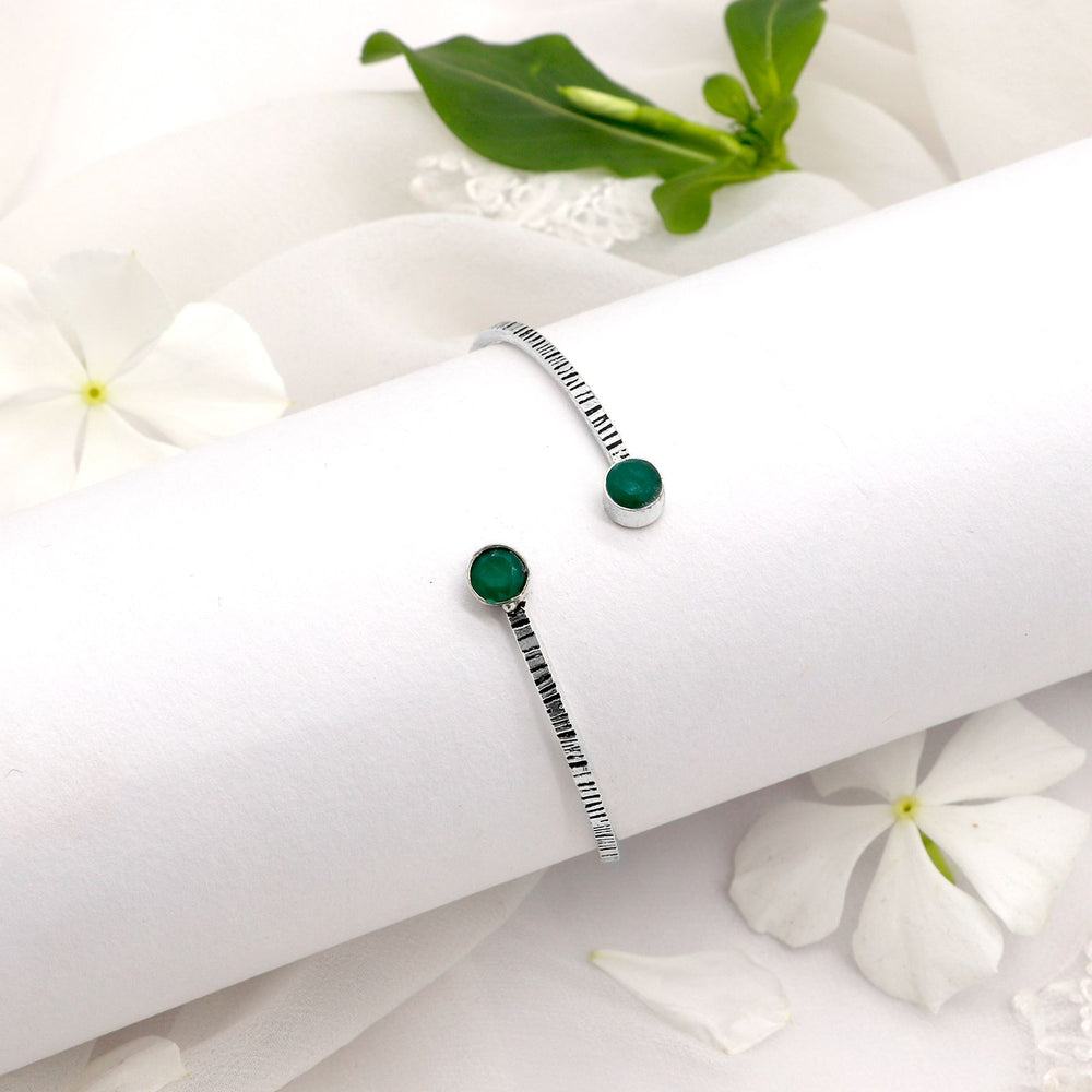 Bhamini Dark Green Silver Oxidized Bracelet - Joker & Witch