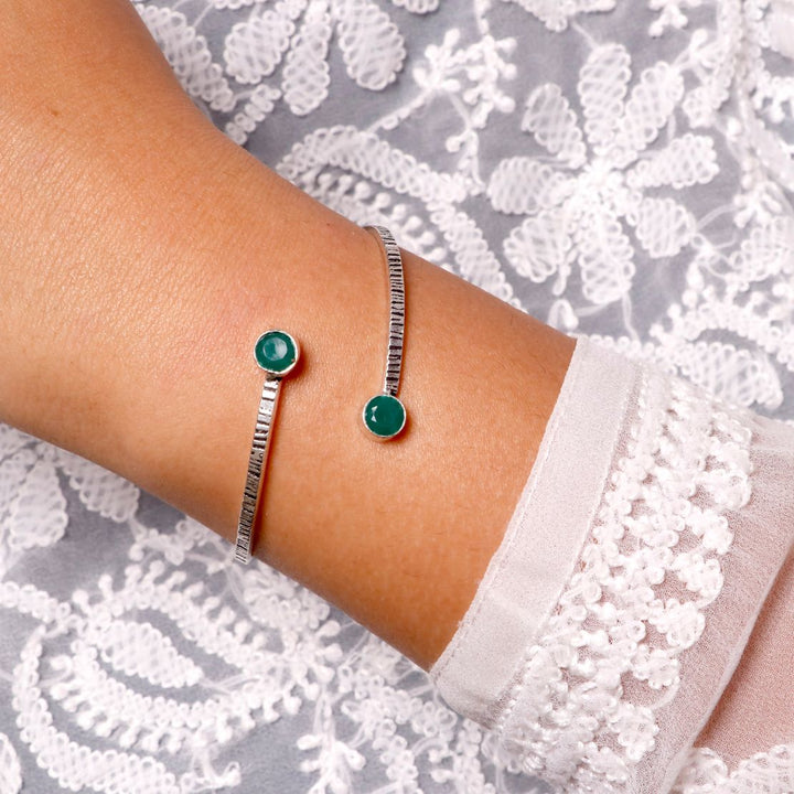 Bhamini Dark Green Silver Oxidized Bracelet - Joker & Witch