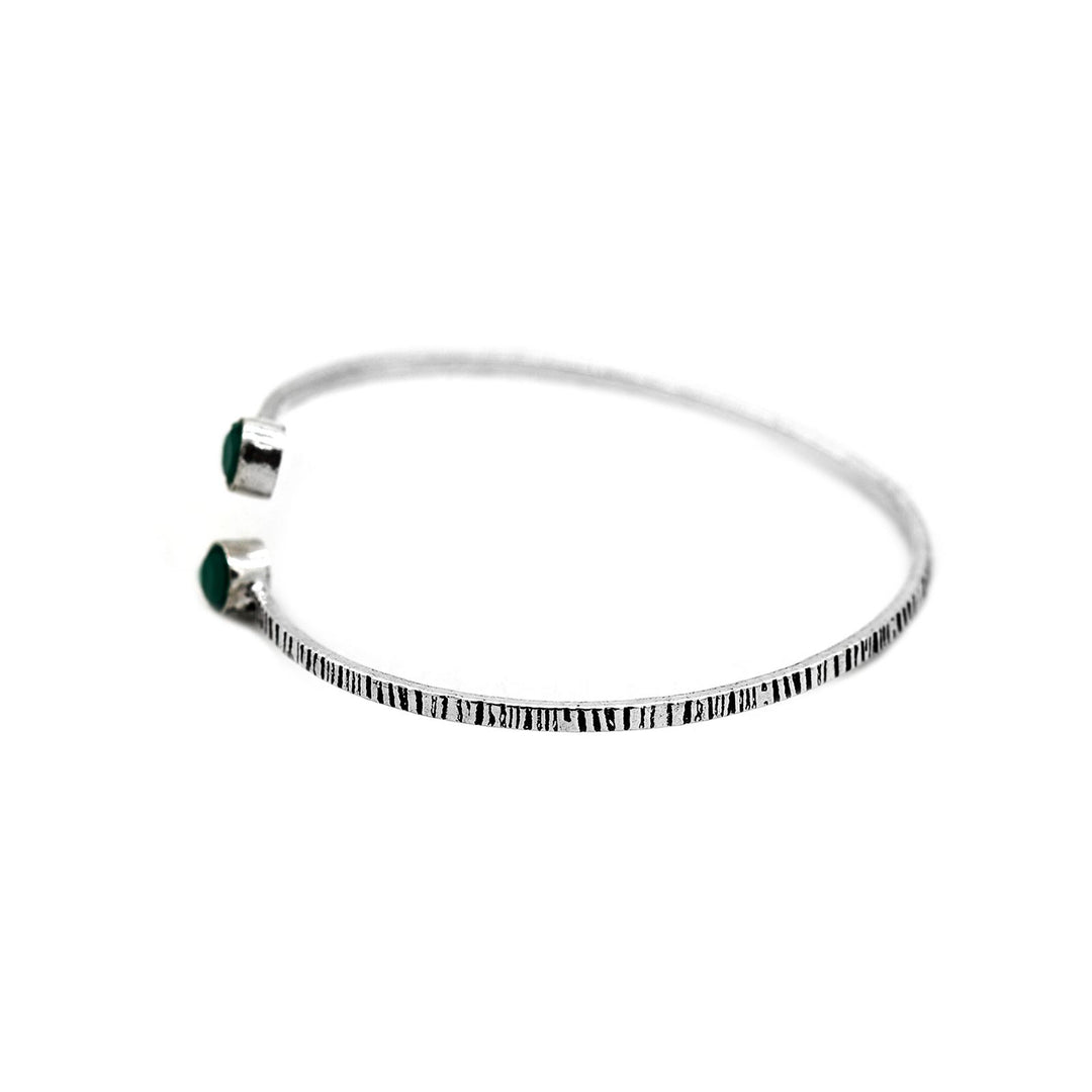 Bhamini Dark Green Silver Oxidized Bracelet - Joker & Witch
