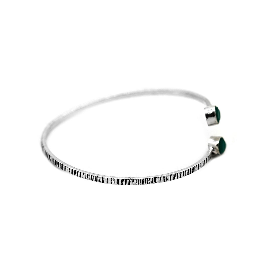 Bhamini Dark Green Silver Oxidized Bracelet - Joker & Witch