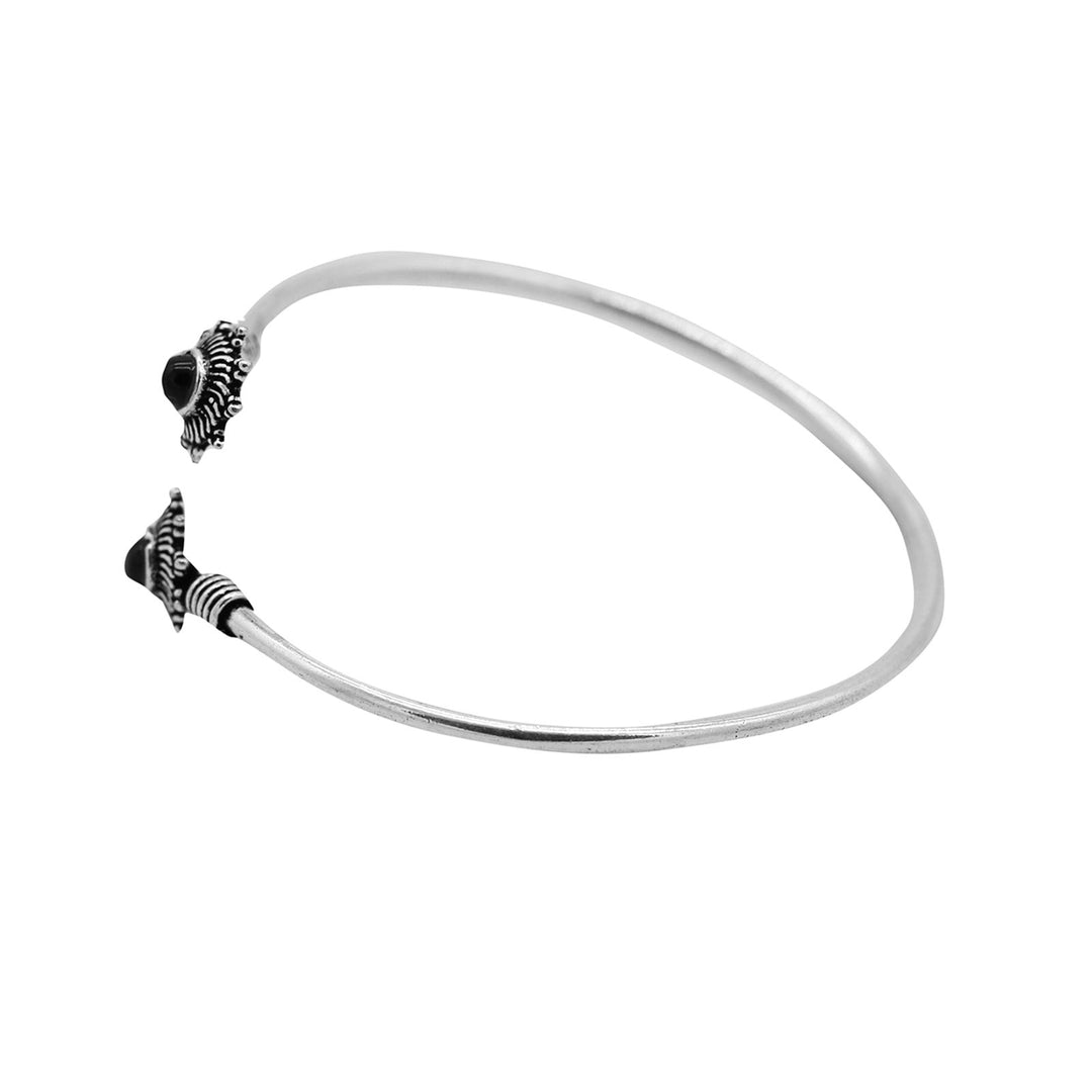 Aparna Black Flower Silver Oxidized Bracelet - Joker & Witch