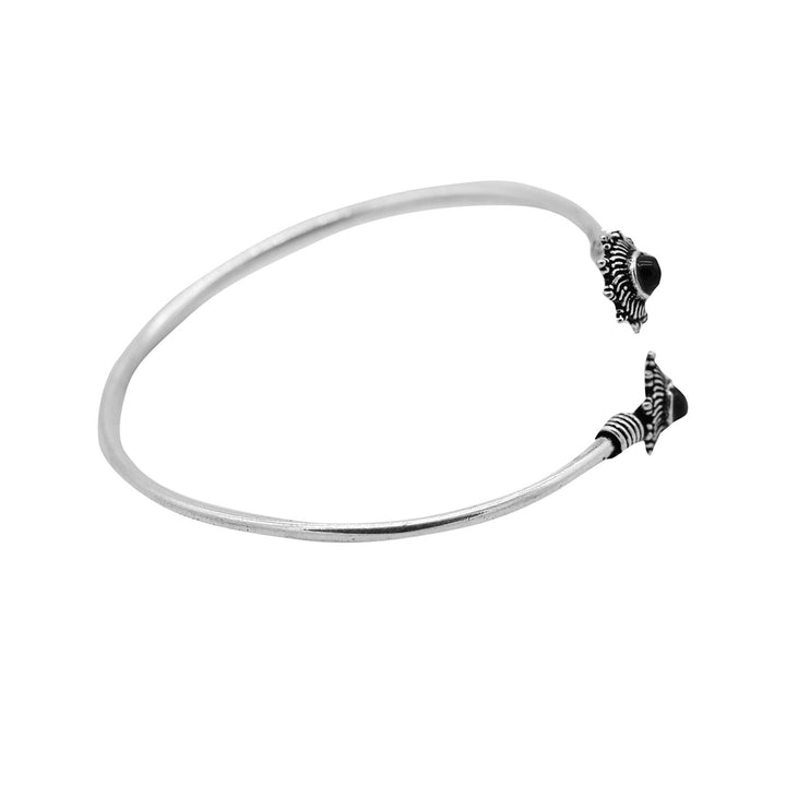 Aparna Black Flower Silver Oxidized Bracelet - Joker & Witch