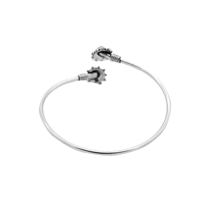 Aparna Black Flower Silver Oxidized Bracelet - Joker & Witch