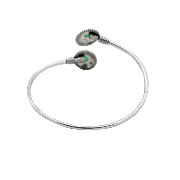 Aparna Green Circular Silver Oxidized Bracelet - Joker & Witch