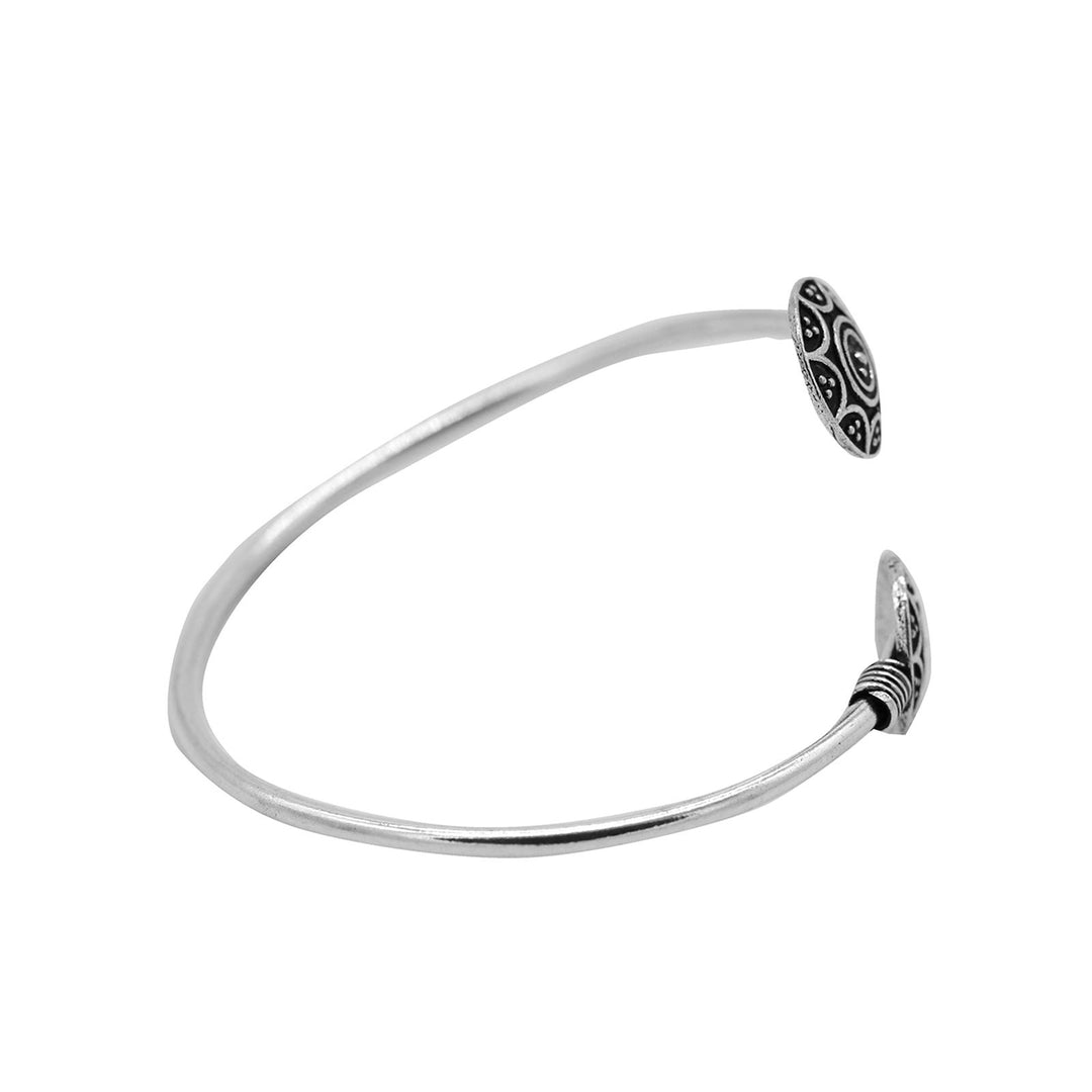 Rudra Circular Silver Oxidized Bracelet - Joker & Witch
