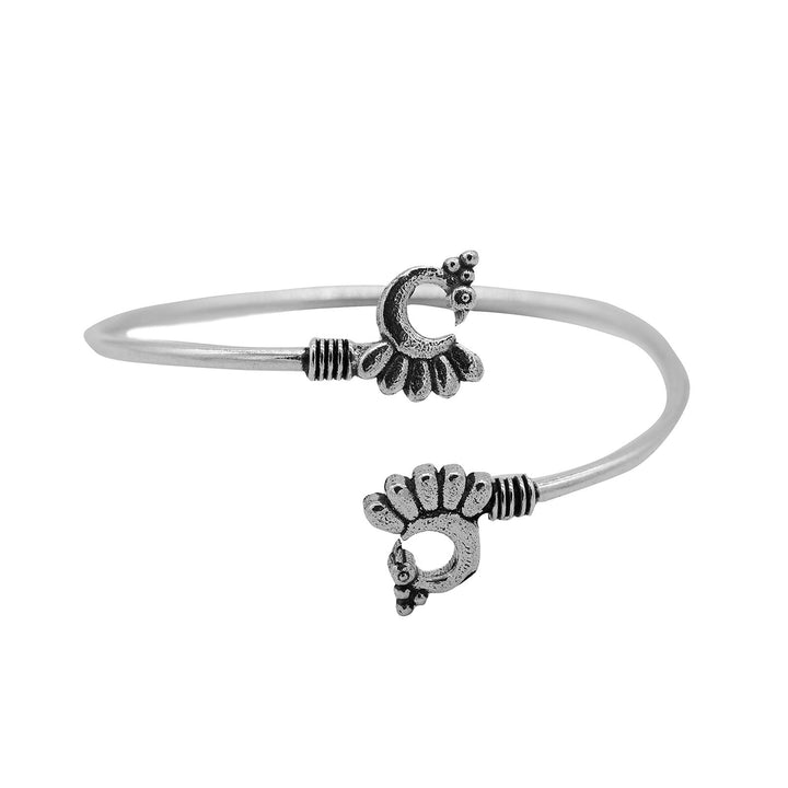 Shyla Peacock Silver Oxidized Bracelet - Joker & Witch
