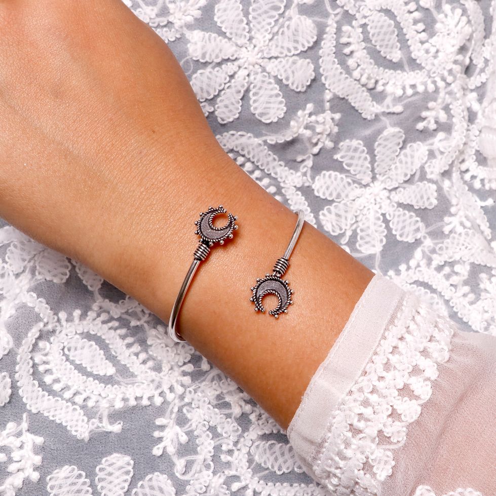 Chandrika Silver Oxidized Bracelet - Joker & Witch
