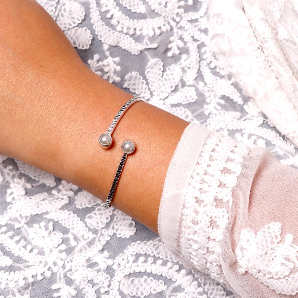 Bhamini White Silver Oxidized Bracelet - Joker & Witch