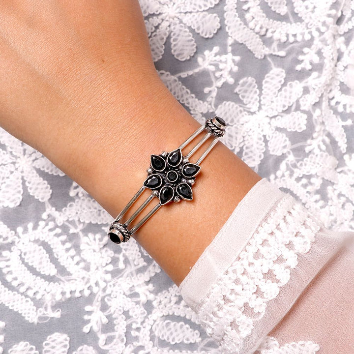Dhatri Black Silver Oxidized Bracelet - Joker & Witch