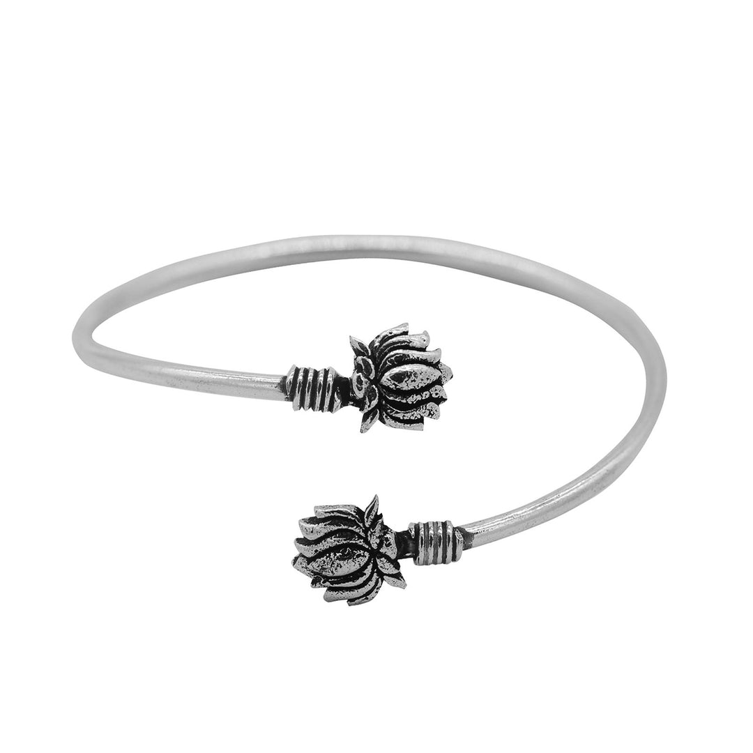 Kamal Silver Oxidized Bracelet Cuff - Joker & Witch
