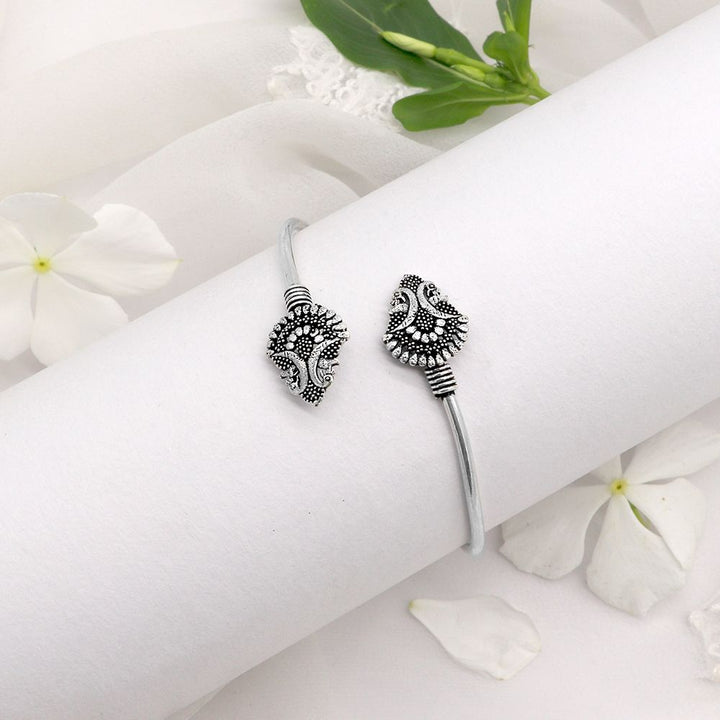 Mrag Silver Oxidized  Bracelet Cuff - Joker & Witch