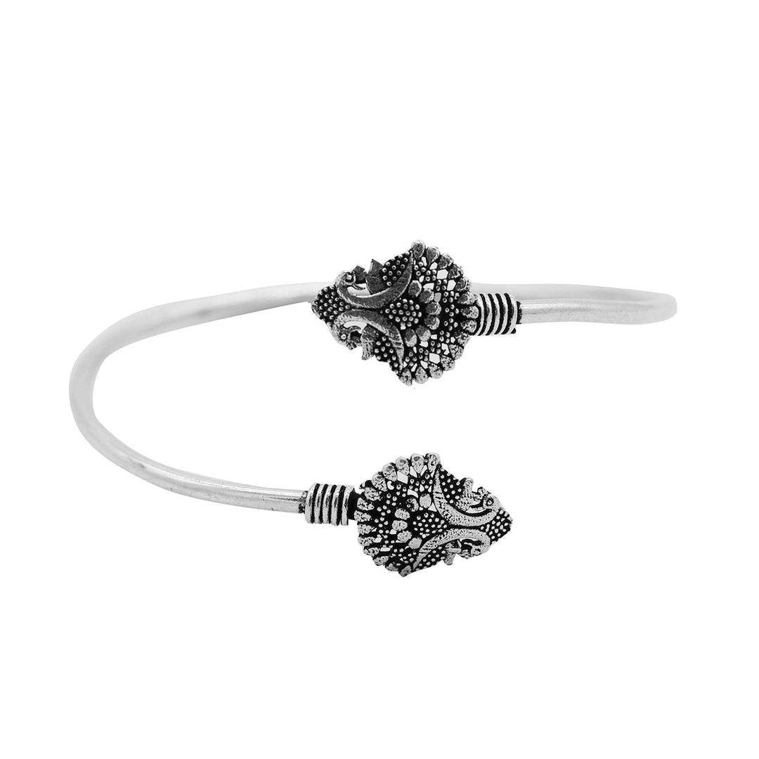 Mrag Silver Oxidized  Bracelet Cuff - Joker & Witch