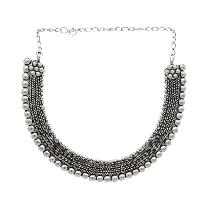 Mira Silver Oxidized Necklace - Joker & Witch