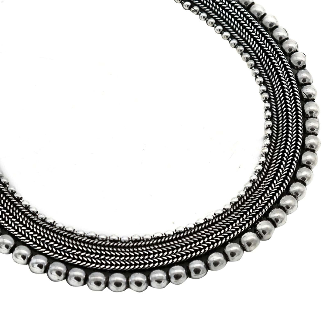 Mira Silver Oxidized Necklace - Joker & Witch