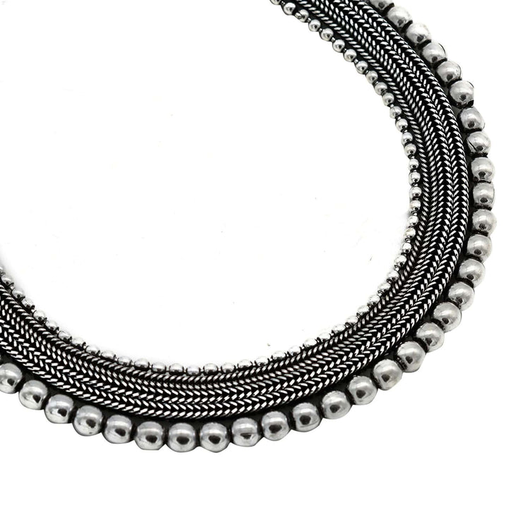 Mira Silver Oxidized Necklace - Joker & Witch