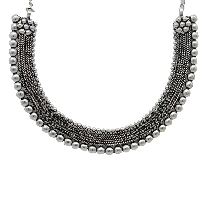 Mira Silver Oxidized Necklace - Joker & Witch