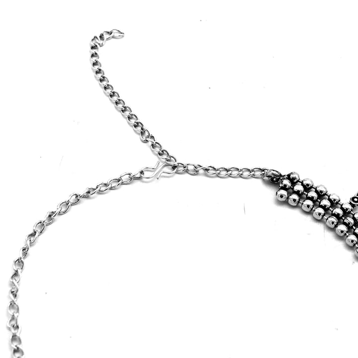 Mihika Silver Oxidized Necklace - Joker & Witch