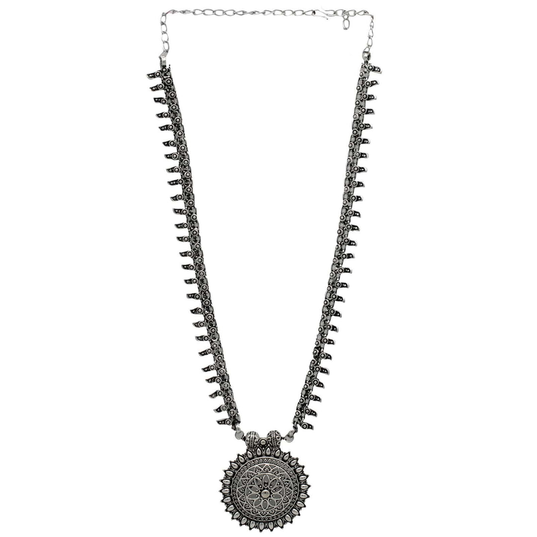 Kalpi Silver Oxidized Necklace - Joker & Witch