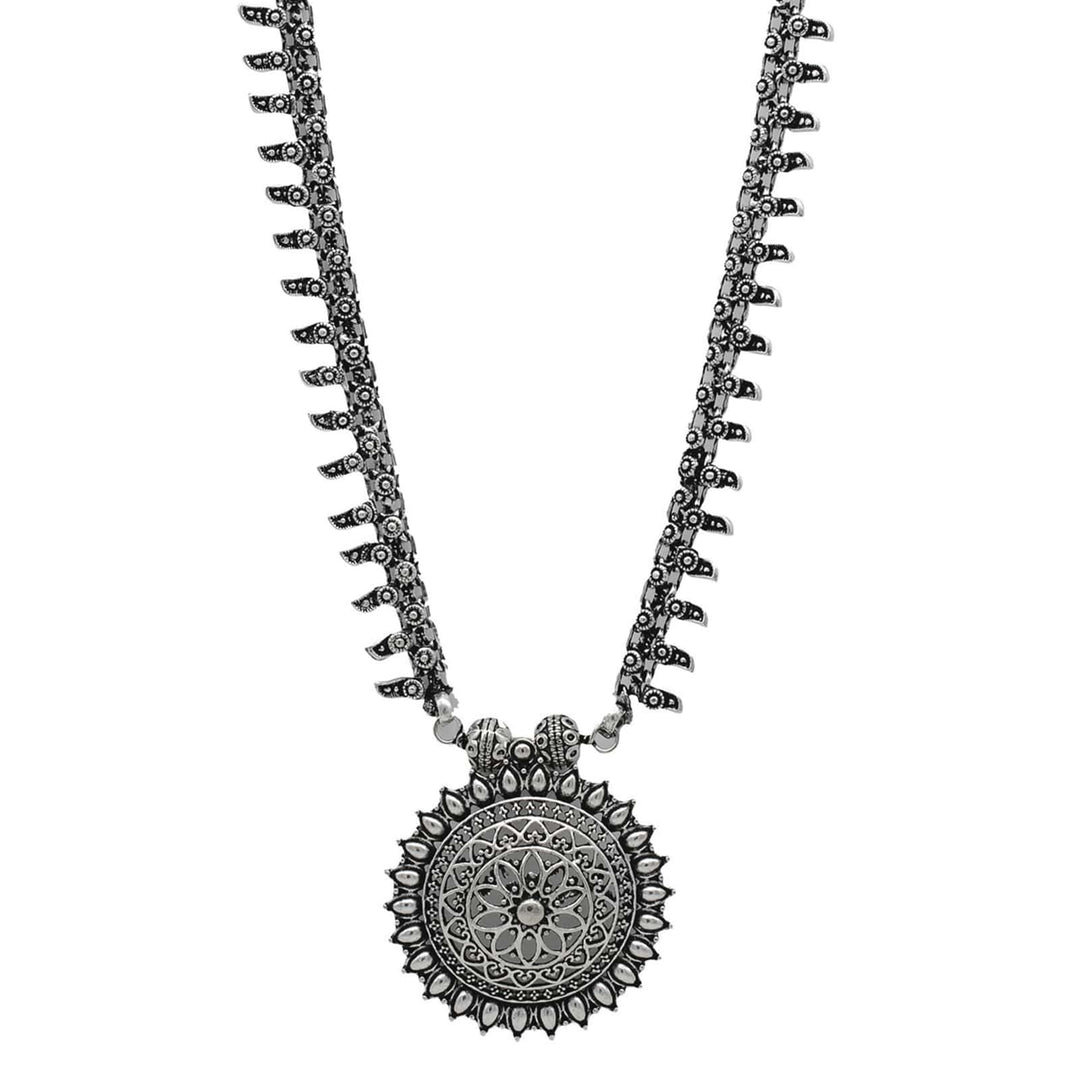 Kalpi Silver Oxidized Necklace - Joker & Witch